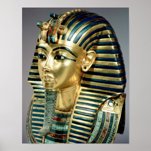 The gold funerary mask from tomb of Tutankhamun Poster