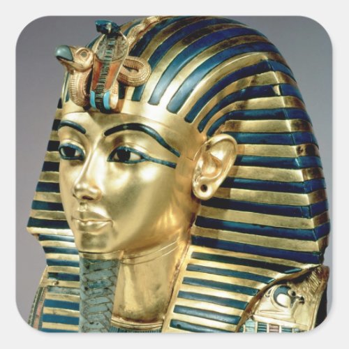 The gold funerary mask from tomb of Tutankhamun Square Sticker