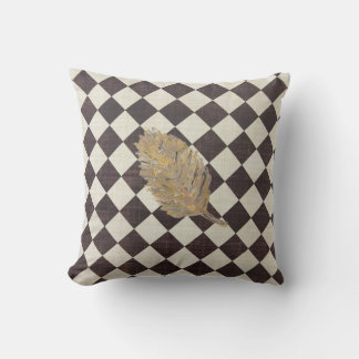 The Gold Leaf Diamond  Throw Pillow