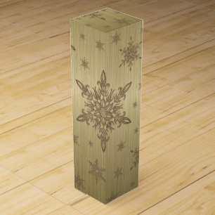 The Gold Snowflake Gold Metallic Wine Gift Box