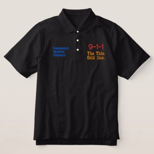 The Gold Thin Line 911 Embroidered Polo Shirt