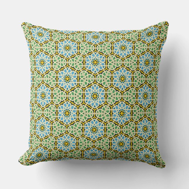 The Golden Age Arabic Geometric Pillow (Front)