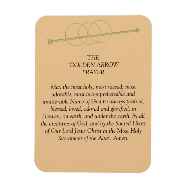 The Golden Arrow Prayer Magnet (Vertical)