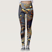 The Golden Black Arabesque Leggings