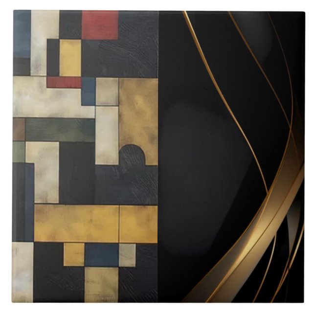 “The Golden Block” Ceramic Tile (Front)