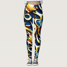 The Golden Blue Arabesque Leggings