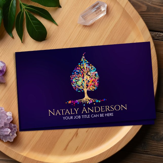 The Golden Bodhi tree - colorful leaves Business Card (Creator Uploaded)