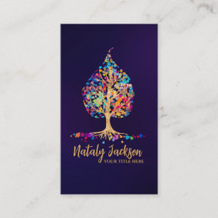 The Golden Bodhi tree - colorful leaves Business Card