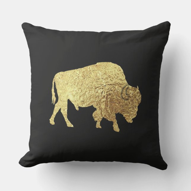 The Golden Buffalo Outdoor Pillow (Front)