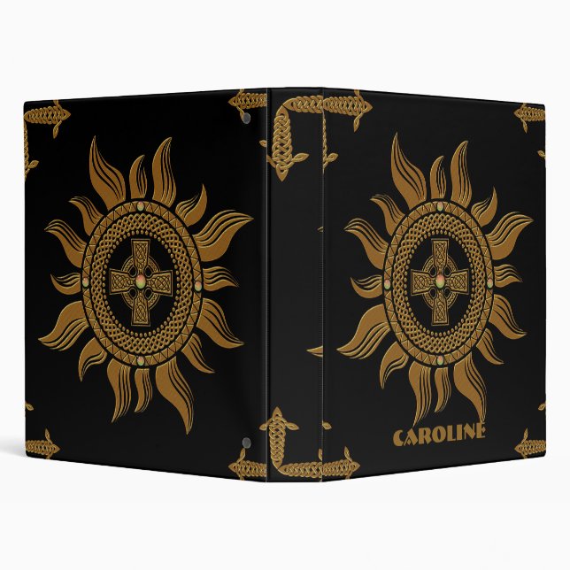 The golden celtic cross. 3 ring binder (Background)