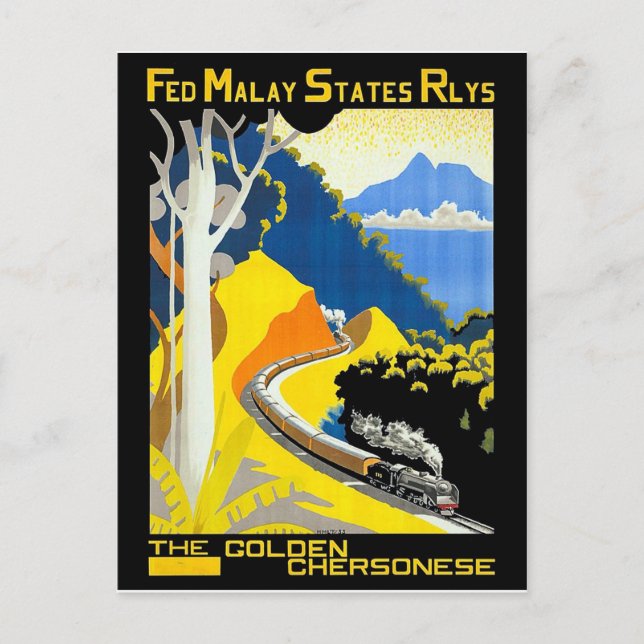 The Golden Chersonese, Malaysia, railway, train, Postcard (Front)