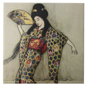 “The Golden Comb” by Warwick Goble Ceramic Tile