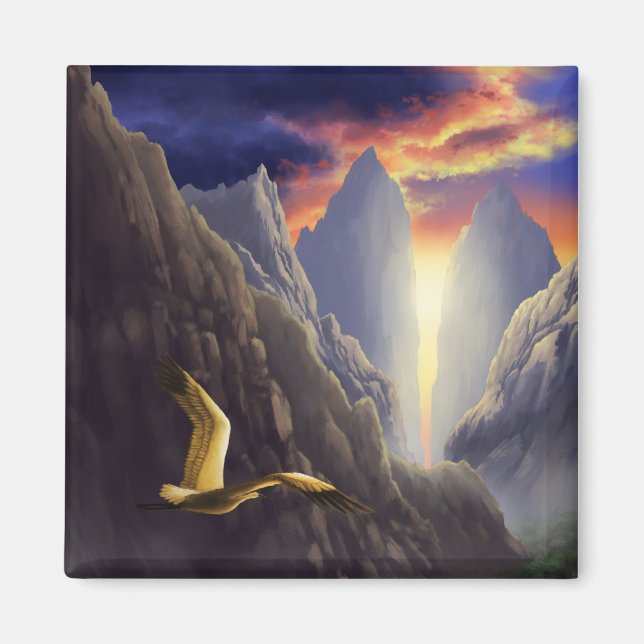 The Golden Crane Flies Magnet (Front)