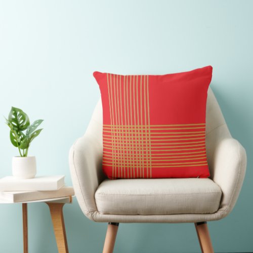 The golden cross banded on red throw pillow
