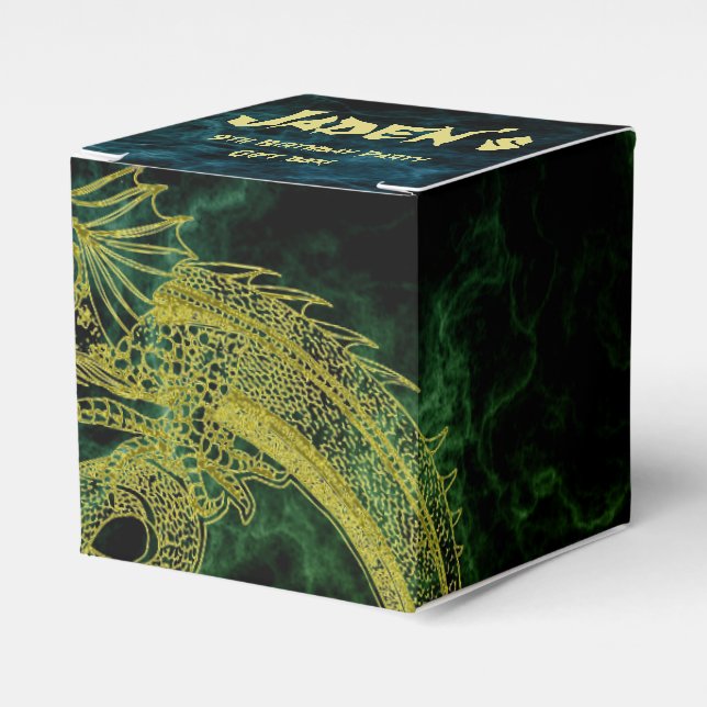 The Golden Dragon Birthday Favors Box (Front Side)
