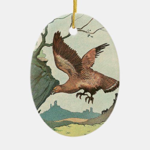 The Golden Eagle Story Book Illustration Ceramic Ornament