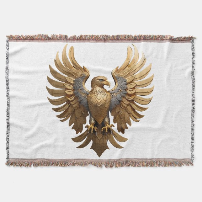 The Golden Eagle Throw Blanket (Front)