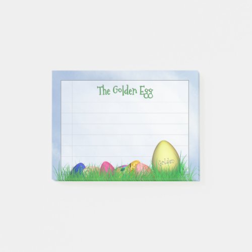 The Golden Easter Egg _ Blue Sky Lined Post_it Notes