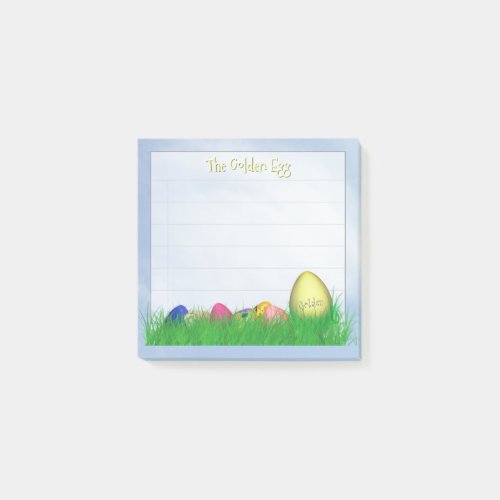 The Golden Easter Egg _ Blue Sky Lined Post_it Notes