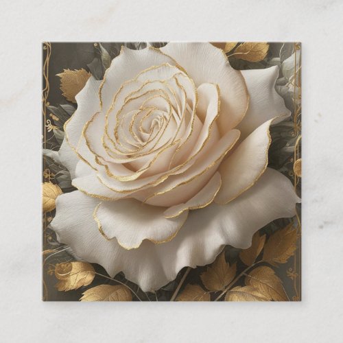 The Golden_Edged White Rose Artwork Enclosure Card