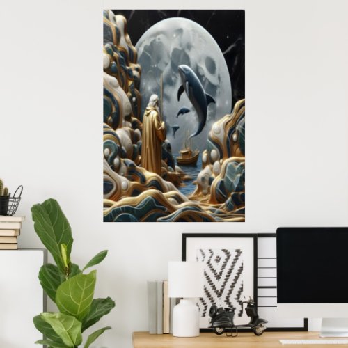 The Golden Fishermans Lunar Catch Poster