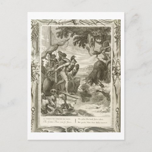 The Golden Fleece Won by Jason engraving Postcard