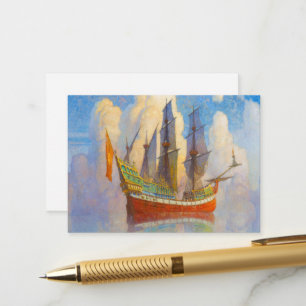 The Golden Galleon by Newell Convers Wyeth Enclosure Card