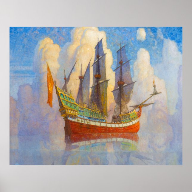 The Golden Galleon by Newell Convers Wyeth Poster (Front)