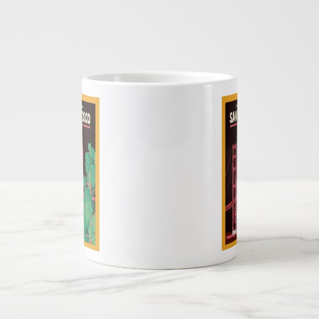 The Golden Gate Bridge at Night Giant Coffee Mug (Front)