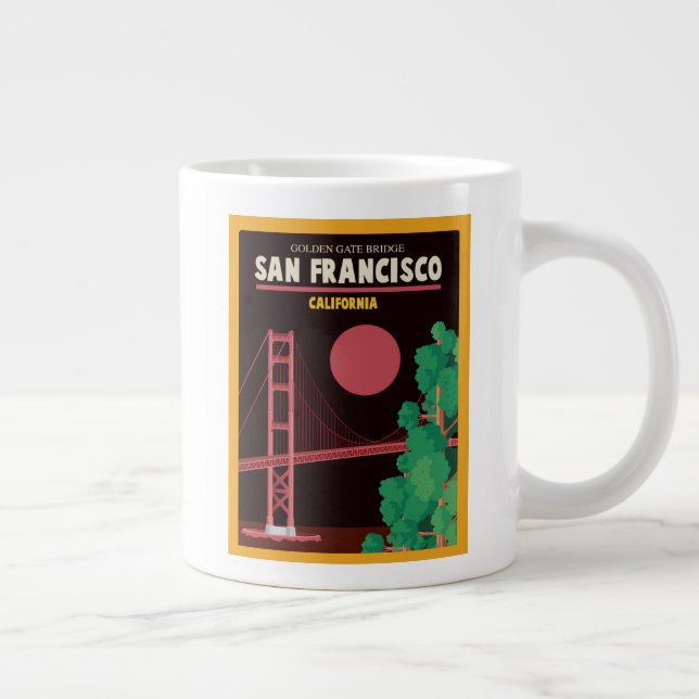 The Golden Gate Bridge at Night Giant Coffee Mug (Right)