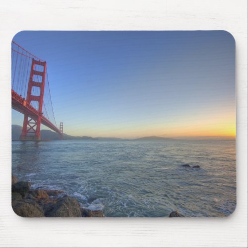 The Golden Gate Bridge at sunrise from Fort Mouse Pad