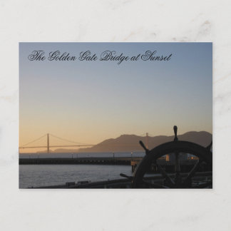 The Golden Gate Bridge at Sunset Postcard