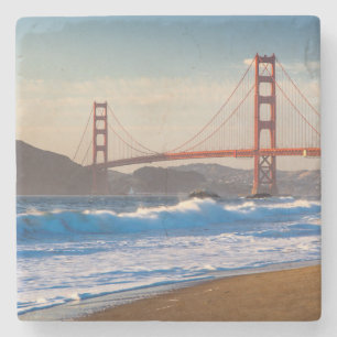 The Golden Gate Bridge From Baker Beach Stone Coaster