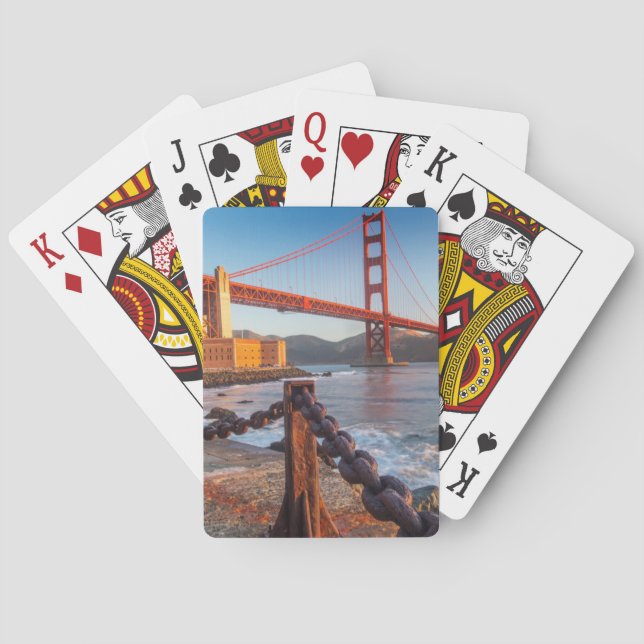 The Golden Gate Bridge From Fort Point Poker Cards (Back)