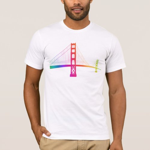 The Golden Gate Bridge  Rainbow Style T_Shirt