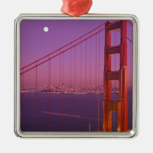 The Golden Gate Bridge shortly after sunset, Metal Ornament