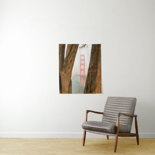 The Golden Gate Bridge Trees from Overlook View Tapestry
