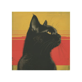 The Golden Gaze Mid-Century Wood Wall Art