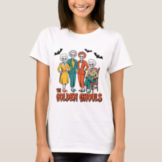 The Golden Ghouls Funny Halloween Skeleton Ladies T-Shirt