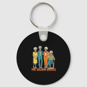 The Golden Ghouls Skeleton Halloween Idea Funny Keychain