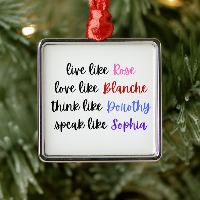 The Golden Girls Life Wisdom Metal Ornament (Tree)