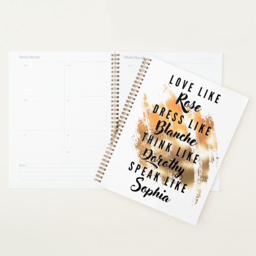 The Golden Girls Typography Gold Foil Planner