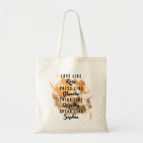 The Golden Girls Typography Gold Foil Tote Bag