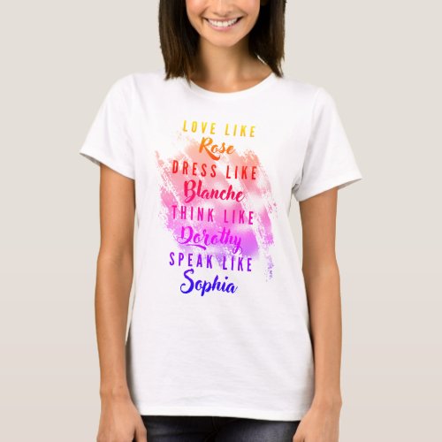 The Golden Girls Typography Pink Foil T_Shirt