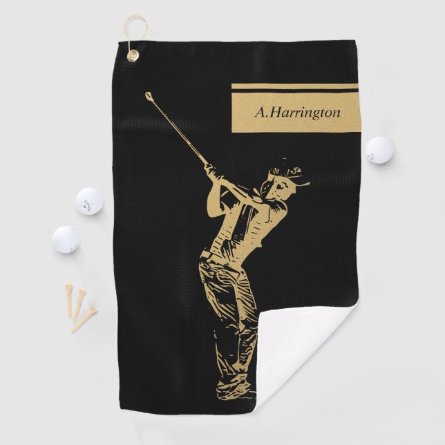 The golden golfer  golf towel (InSitu)