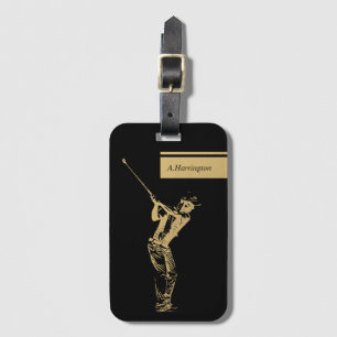 The golden golfer luggage tag