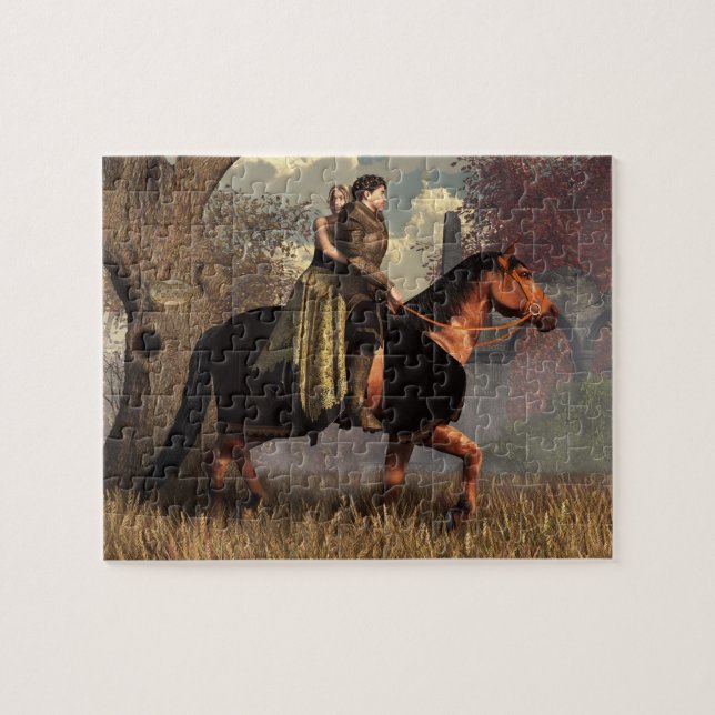 The Golden Knight and His Lady Jigsaw Puzzle (Horizontal)