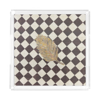 The Golden Leaf Diamond Acrylic Tray
