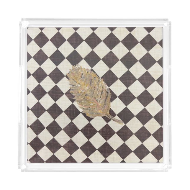 The Golden Leaf  Diamond Acrylic Tray (Front)