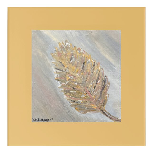 The Golden Leaf Gold Abstract Acrylic Wall Art (Front)